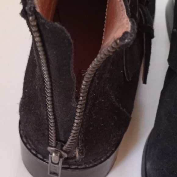 Black Suede and Leather Inside Ankle Boots NEW Size 8 - Picture 3 of 7